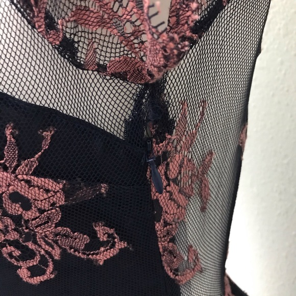 New! Lovers + Friends Mesh Lace Maxi Navy dress - Picture 3 of 9